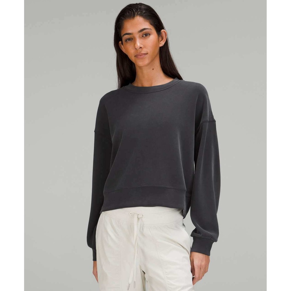 Lululemon Softstreme Perfectly Oversized Cropped Crewneck Women's 6 Black